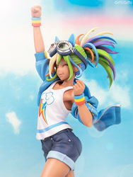 Size: 600x800 | Tagged: safe, derpibooru import, rainbow dash, human, armpits, humanized, kotobukiya, kotobukiya rainbow dash, rainbow, sky