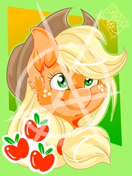 Size: 540x720 | Tagged: safe, artist:sarineochaostudios, part of a set, applejack, earth pony, pony, cutie mark, obtrusive watermark, print, solo, watermark