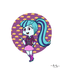 Size: 988x1151 | Tagged: safe, artist:thisbrokenbrain, sonata dusk, equestria girls, rainbow rocks, chibi, solo, taco