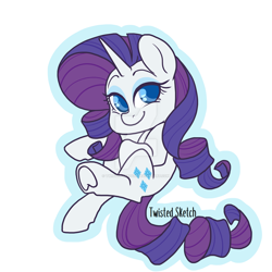 Size: 1024x1024 | Tagged: safe, artist:twisted-sketch, rarity, pony, unicorn, deviantart watermark, solo, watermark