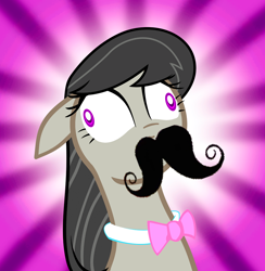 Size: 1000x1026 | Tagged: safe, artist:zantyarz, edit, octavia melody, earth pony, pony, derp, moustache, solo