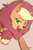 Size: 662x1000 | Tagged: safe, artist:sion, applejack, earth pony, pony, scare master, applelion, clothes, costume, looking at you, missing freckles, open mouth, raised hoof, solo