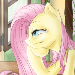 Size: 800x800 | Tagged: artist needed, safe, fluttershy, pegasus, pony, female, mare, morning, solo