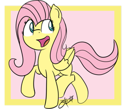 Size: 961x832 | Tagged: safe, artist:macdaddyzak, fluttershy, pegasus, pony, female, mare, pink mane, solo, yellow coat