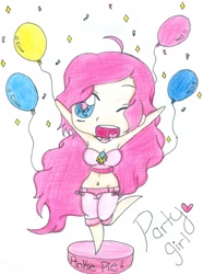 Size: 2313x3109 | Tagged: safe, artist:lizzyxnear, pinkie pie, human, armpits, humanized