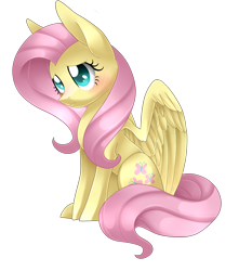 Size: 2256x2554 | Tagged: safe, artist:scarlet-spectrum, fluttershy, pegasus, pony, blushing, cute, sad, shyabetes, simple background, sitting, solo, transparent background