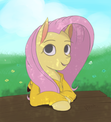 Size: 1024x1124 | Tagged: safe, artist:plebenant, fluttershy, pegasus, pony, female, mare, pink mane, solo, yellow coat