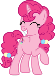 Size: 1024x1448 | Tagged: safe, artist:blah23z, pinkie pie, sugar belle, earth pony, pony, unicorn, eyes closed, female, grin, mare, raised hoof, recolor, simple background, smiling, solo, transparent background