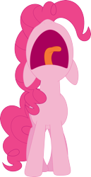 Size: 1834x3563 | Tagged: safe, artist:porygon2z, pinkie pie, earth pony, pony, augh, nose in the air, open mouth, screaming, simple background, solo, transparent background, vector