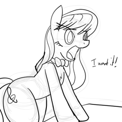 Size: 500x500 | Tagged: safe, artist:reiduran, octavia melody, earth pony, pony, desire, monochrome, sketch, solo, want