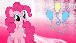 Size: 1920x1080 | Tagged: safe, artist:arterialblack716, artist:juniberries, artist:snapshopvisuals, derpibooru import, edit, pinkie pie, earth pony, pony, cutie mark, solo, vector, wallpaper, wallpaper edit