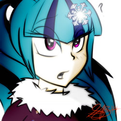 Size: 1280x1280 | Tagged: safe, artist:xxxsketchbookxxx, sonata dusk, human, equestria girls, christmas, glow, glowing eyes, snow, snowfall