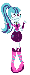 Size: 1912x4680 | Tagged: safe, artist:mixiepie, sonata dusk, equestria girls, rainbow rocks, absurd resolution, boots, clothes, fingerless gloves, gloves, high heel boots, jewelry, pendant, ponytail, simple background, skirt, solo, teeth, transparent background, vector, worried