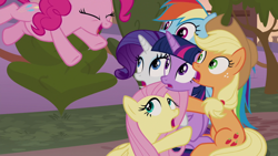 Size: 1920x1080 | Tagged: safe, derpibooru import, screencap, applejack, fluttershy, pinkie pie, rainbow dash, rarity, twilight sparkle, twilight sparkle (alicorn), alicorn, earth pony, pegasus, pony, unicorn, the summer sun setback, mane six