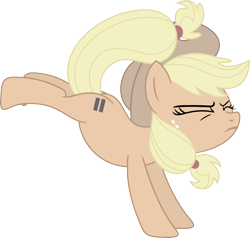 Size: 3574x3399 | Tagged: safe, artist:porygon2z, applejack, earth pony, pony, the cutie map, bucking, equal cutie mark, equalized, eyes closed, simple background, solo, transparent background, vector