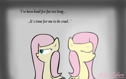 Size: 640x400 | Tagged: safe, artist:takarapov, fluttershy, pegasus, pony, female, fluttercruel, mare, pony pov series