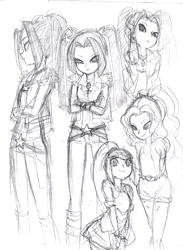 Size: 700x955 | Tagged: artist needed, safe, adagio dazzle, aria blaze, sonata dusk, equestria girls, sketch