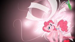 Size: 1920x1080 | Tagged: safe, artist:ancientkale, derpibooru import, gummy, pinkie pie, earth pony, pony, abstract background, wallpaper