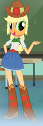 Size: 137x399 | Tagged: safe, applejack, equestria girls, derp, pony face, wat, what has science done, wingding eyes