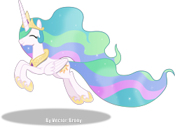 Size: 8185x5953 | Tagged: safe, artist:vector-brony, princess celestia, alicorn, pony, horse play, absurd resolution, cute, cutelestia, eyes closed, female, hair over one eye, happy, jumping, mare, simple background, smiling, solo, transparent background, vector