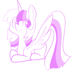 Size: 907x901 | Tagged: safe, artist:pegacornss, derpibooru import, twilight sparkle, twilight sparkle (alicorn), alicorn, pony, female, mare, monochrome, simple background, solo