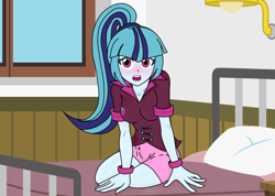 Size: 1280x909 | Tagged: safe, artist:eduardo-rivera, artist:trainbang, color edit, sonata dusk, equestria girls, blushing, solo