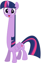 Size: 1971x3000 | Tagged: safe, artist:fuzzygauntlets, derpibooru import, twilight sparkle, twilight sparkle (alicorn), alicorn, pony, female, long neck, mare, simple background, solo, transparent background, vector