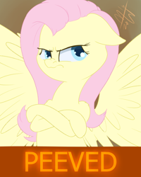 Size: 600x750 | Tagged: safe, artist:malwinters, fluttershy, pegasus, pony, atg 2016, floppy ears, frown, image macro, meme, newbie artist training grounds, peeved, solo