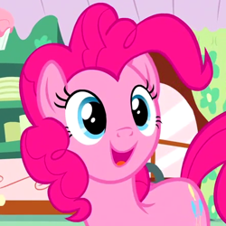 Size: 440x440 | Tagged: safe, screencap, pinkie pie, earth pony, pony, no second prances, cropped, cute, diapinkes, female, mare, open mouth, solo