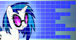 Size: 4094x2160 | Tagged: safe, artist:moongazeponies, derpibooru import, edit, dj pon-3, vinyl scratch, pony, unicorn, female, grid, mare, smiling, solo, sunglasses, vector, wallpaper, wallpaper edit