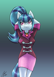 Size: 1447x2046 | Tagged: safe, artist:lovelyneckbeard, sonata dusk, anthro, equestria girls, rainbow rocks, pony ears, solo