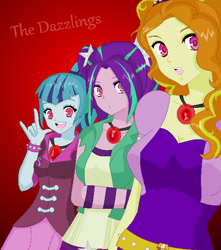 Size: 546x619 | Tagged: safe, artist:rarity-pie, adagio dazzle, aria blaze, sonata dusk, equestria girls, the dazzlings