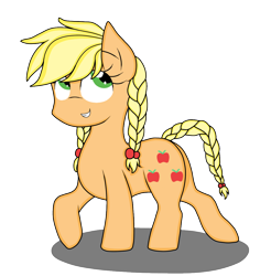 Size: 1100x1120 | Tagged: safe, artist:rainbowflyingflied, applejack, earth pony, pony, alternate hairstyle, braid, braided tail, solo