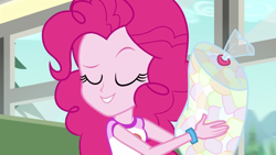 Size: 1920x1080 | Tagged: safe, screencap, pinkie pie, equestria girls, legend of everfree, bag, bus, marshmallows