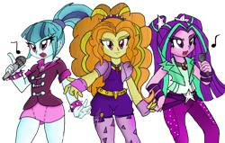 Size: 1024x651 | Tagged: safe, artist:karmenliinak231, adagio dazzle, aria blaze, sonata dusk, equestria girls, simple background, singing, the dazzlings, transparent background