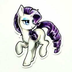 Size: 1082x1080 | Tagged: safe, artist:rikadiane, rarity, pony, unicorn, solo, traditional art