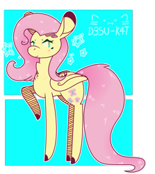 Size: 2040x2288 | Tagged: safe, artist:d3su-k4t, fluttershy, pegasus, pony, female, mare, pink mane, solo, yellow coat