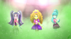 Size: 1005x550 | Tagged: safe, artist:yummiestseven65, adagio dazzle, aria blaze, sonata dusk, equestria girls, rainbow rocks, sleeveless, the dazzlings, welcome to the show