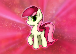 Size: 3508x2480 | Tagged: safe, artist:conniethecasanova, artist:flamevulture17, derpibooru import, edit, roseluck, earth pony, pony, female, looking at you, mare, raised hoof, smiling, solo, wallpaper, wallpaper edit
