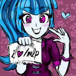 Size: 1024x1024 | Tagged: artist needed, safe, sonata dusk, equestria girls, /mlp/, grin, heart, solo
