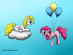 Size: 2560x1920 | Tagged: safe, artist:brab777, pinkie pie, surprise, earth pony, pony, g1, balloon, then watch her balloons lift her up to the sky