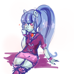 Size: 1400x1400 | Tagged: safe, artist:puffpink, sonata dusk, equestria girls, clothes, female, solo, two toned hair