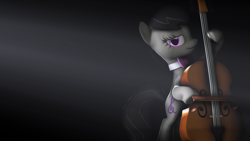 Size: 1920x1080 | Tagged: safe, artist:litterpaws, derpibooru import, octavia melody, earth pony, pony, 3d, bowtie, cello, looking at you, musical instrument, source filmmaker, wallpaper