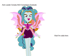 Size: 702x519 | Tagged: safe, artist:leader sonata, adagio dazzle, sonata dusk, oc, oc:sonadagio duskzzle, equestria girls, anthro oc, base used, donut steel, fin wings, fusion, ponied up, recolor