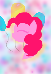 Size: 557x810 | Tagged: safe, artist:creamyfairy, derpibooru import, pinkie pie, earth pony, pony, balloon, eyes closed, wallpaper