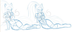 Size: 504x224 | Tagged: safe, artist:xxxsketchbookxxx, sonata dusk, anthro, human facial structure, sketch, solo, wip