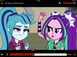 Size: 1024x768 | Tagged: safe, screencap, aria blaze, sonata dusk, equestria girls, rainbow rocks, faic, netflix, wat