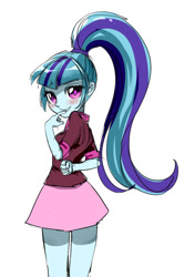 Size: 500x710 | Tagged: safe, artist:neo-gra, sonata dusk, equestria girls, blushing, cute, finger bite, solo, sonatabetes