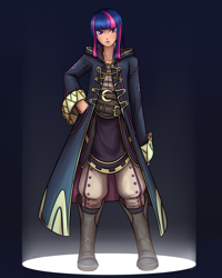 Size: 2000x2500 | Tagged: safe, artist:drawponies, derpibooru import, twilight sparkle, human, fire emblem, fire emblem: awakening, humanized, japanese, miyuki sawashiro, robin (fire emblem), solo, voice actor joke