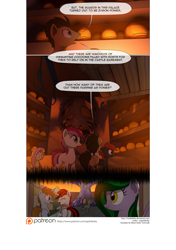 Size: 3541x5016 | Tagged: safe, artist:gashiboka, doctor whooves, fluttershy, roseluck, oc, oc:blackjack, oc:emerald may, oc:firestorm, oc:homage, oc:littlepip, earth pony, pegasus, pony, unicorn, comic:recall the time of no return, comic, eyes closed, female, glasses, hooves, horn, male, mare, open mouth, patreon, patreon logo, smiling, stallion, wings